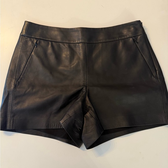W by Worth Pants - W by Worth Black High Waist Leather Shorts